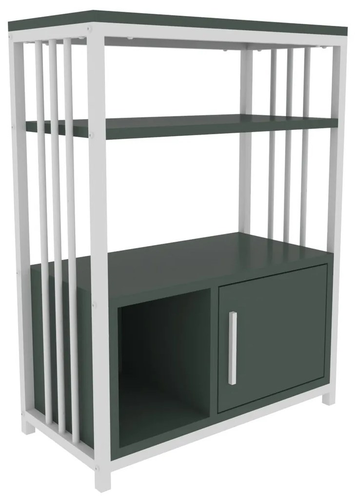 Estante Letos – Verde e Branco – 60 cm x 80 cm x 29,6 cm