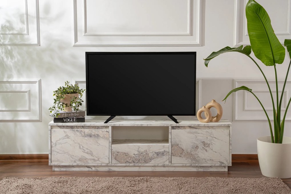 Móvel de TV Vanguard - Mármore Freesia - 160x42x29.5 cm