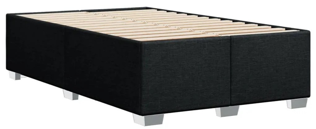 Cama boxspring com colchão 120x190 cm tecido preto