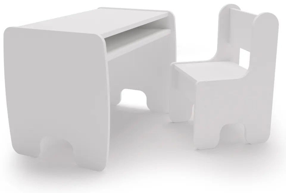 Conjunto de mesa e cadeira para crianças - Branco