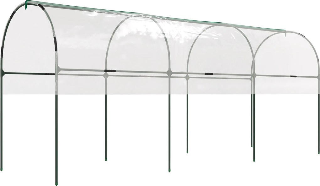 Estufa de jardim para tomates com 4 arcos de aço e lona de PVC, 4 x 1,2 x 1,7 m, verde