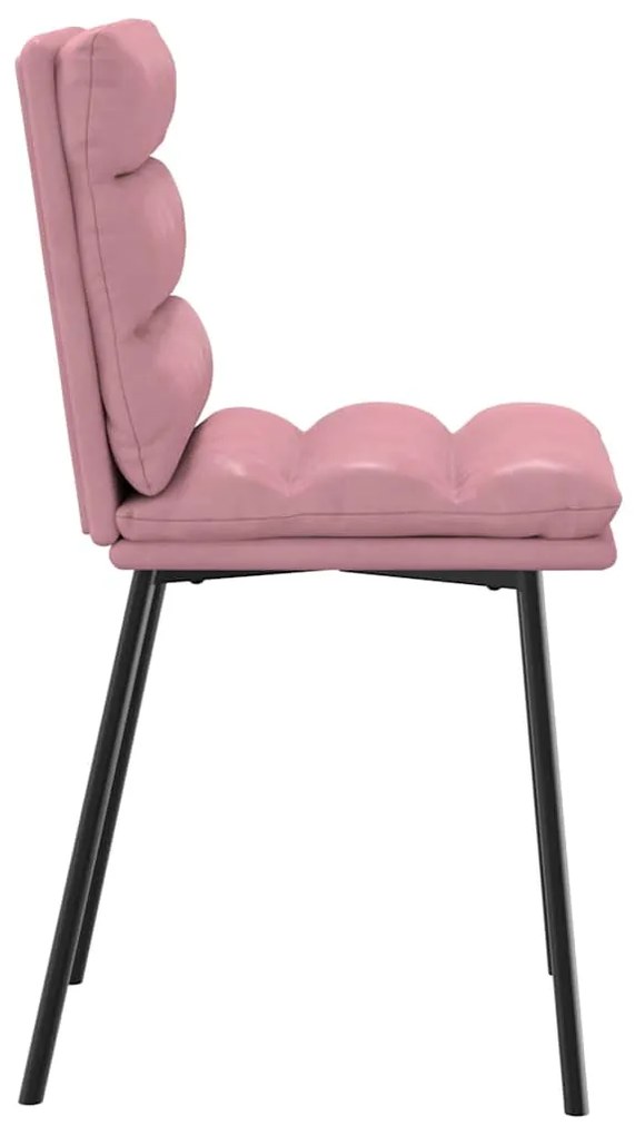Cadeiras de jantar 2 pcs veludo rosa