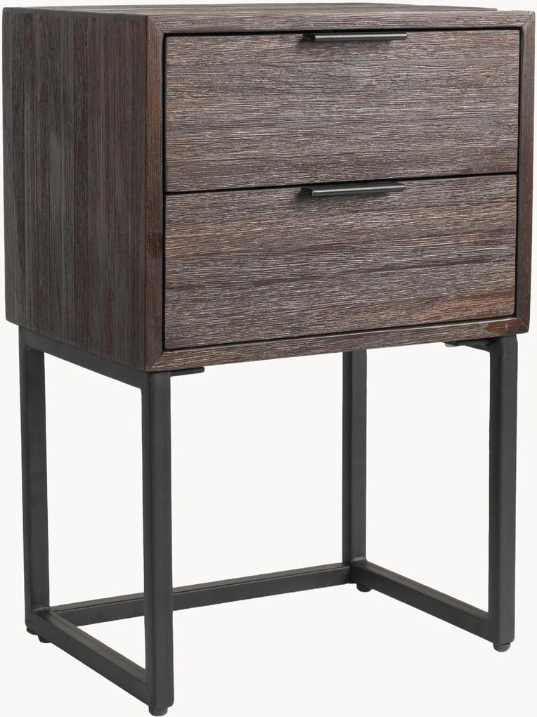 Mesa de cabeceira em madeira de teca com gavetas Webster