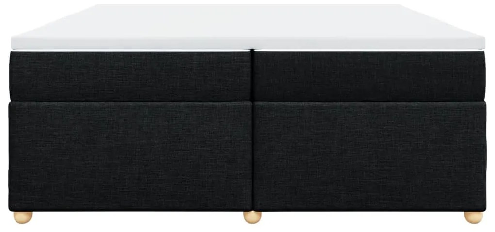 Cama com molas/colchão 200x200 cm tecido preto