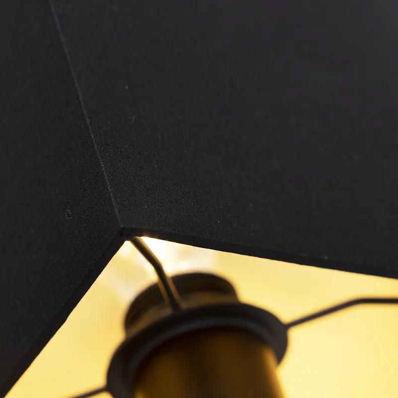 Candeeiro de parede moderno preto com USB e máscara quadrada preta - Zeno Moderno
