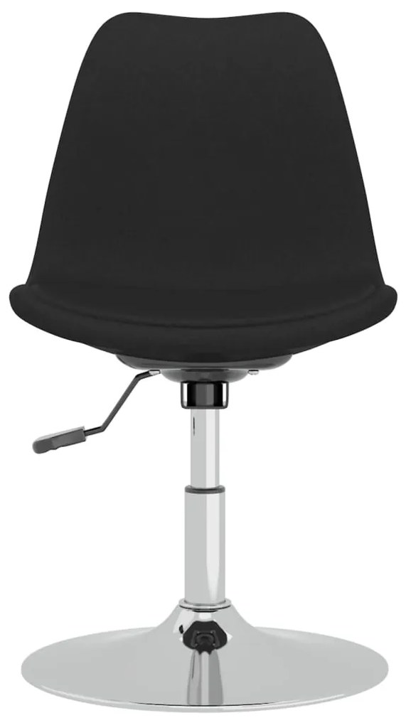Cadeiras de jantar giratórias 4 pcs tecido preto