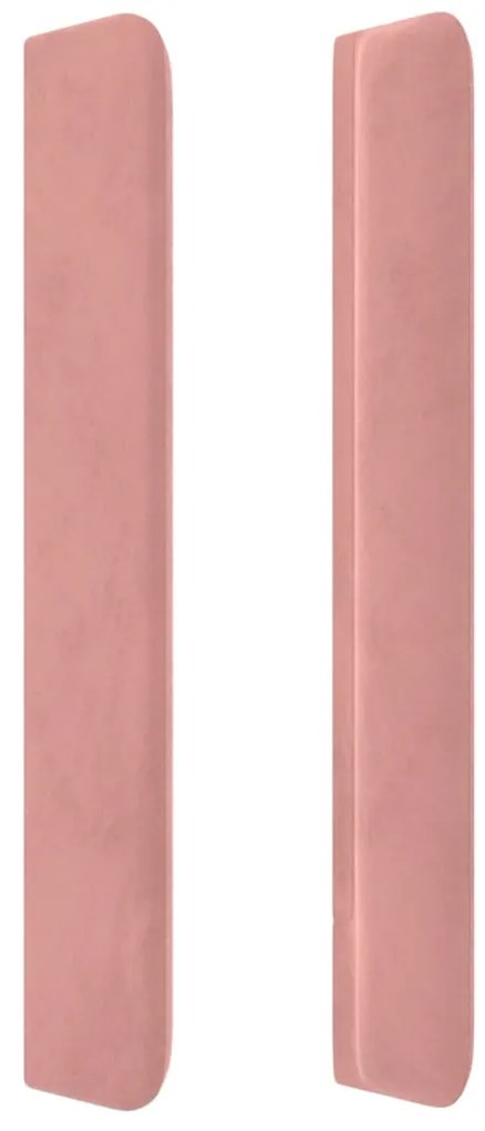 Cabeceira de cama c/ abas veludo 93x16x118/128 cm rosa