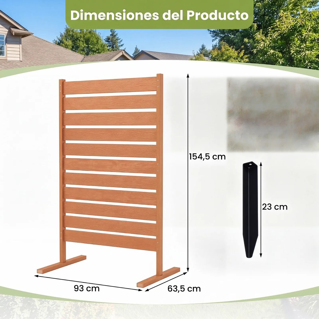 1x Painel de Privacidade para Jardim, 93 x 63,5 x 154,5 cm, Instalação Flexível, Castanho