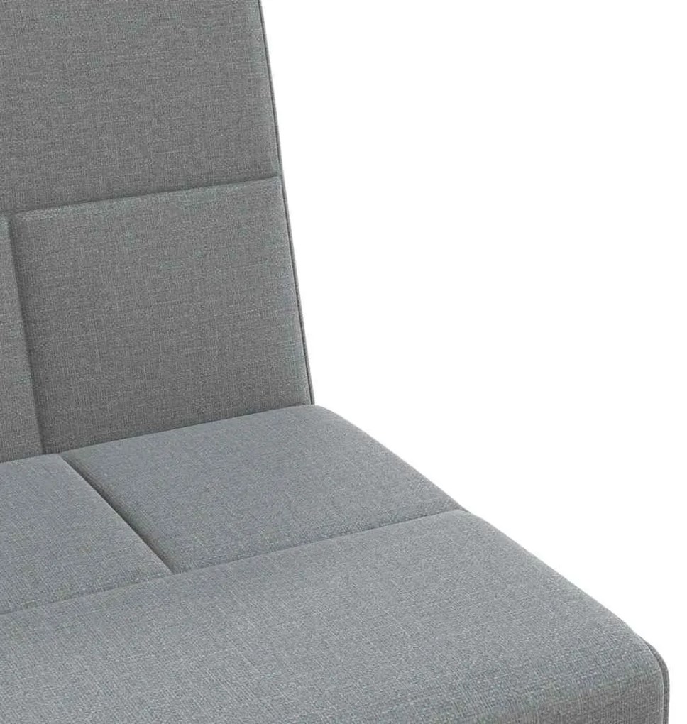 Sofá-cama com suportes para copos tecido cinzento-claro