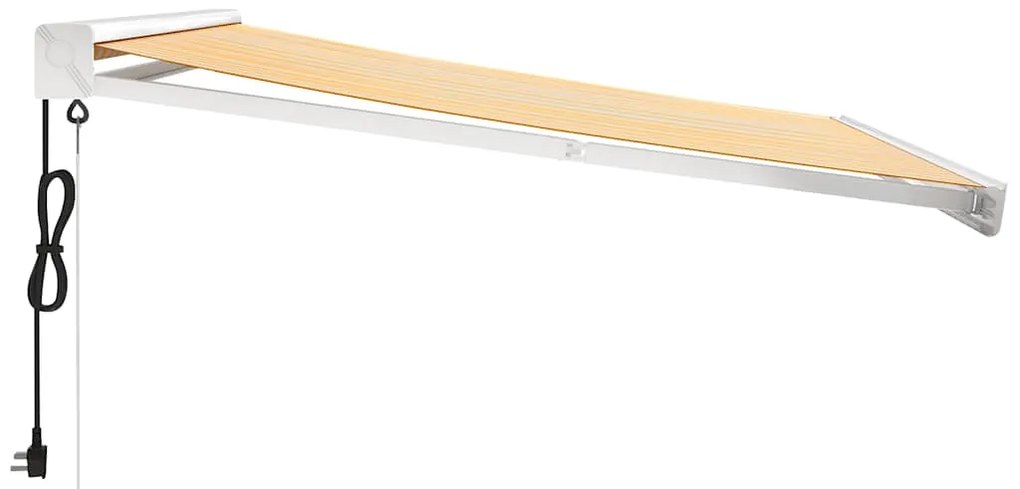 Toldo retrátil 3,5x2,5 m tecido e alumínio amarelo e branco