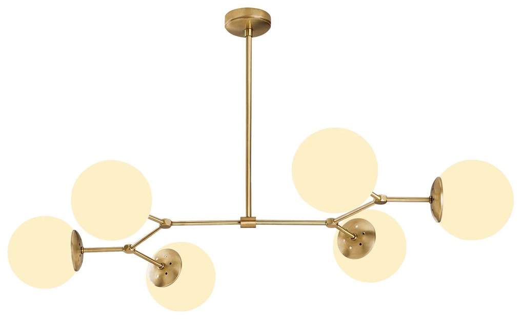 Candeeiro de Teto Damar – Amarelo e Branco – 100 x 58 cm
