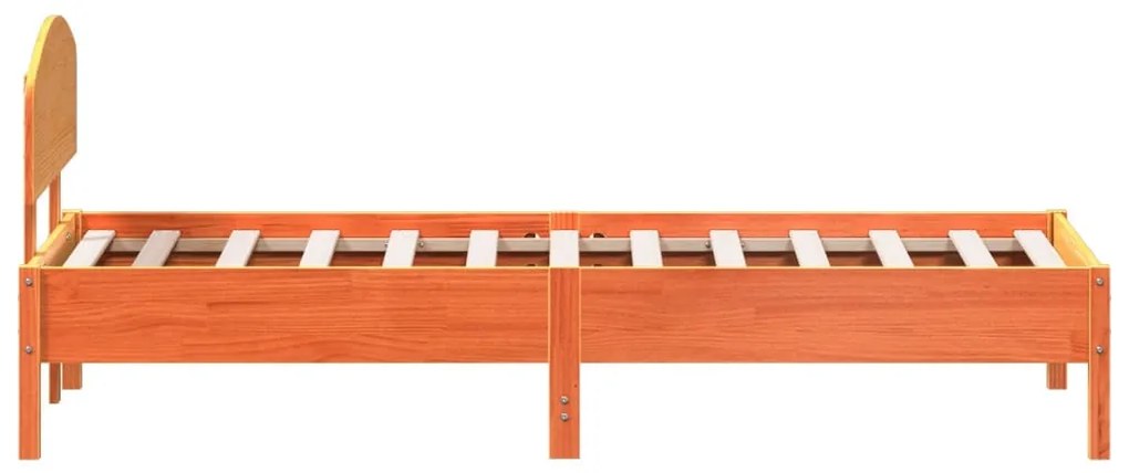Cama sem colchão 100x200 cm pinho maciço castanho-mel