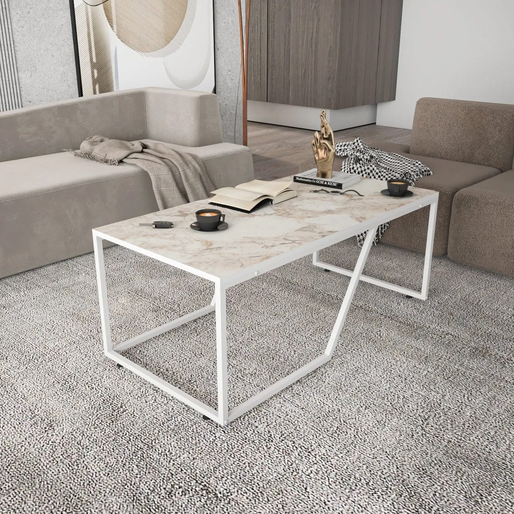 Mesa de Centro Wendy – Branco – 120x60x48 cm