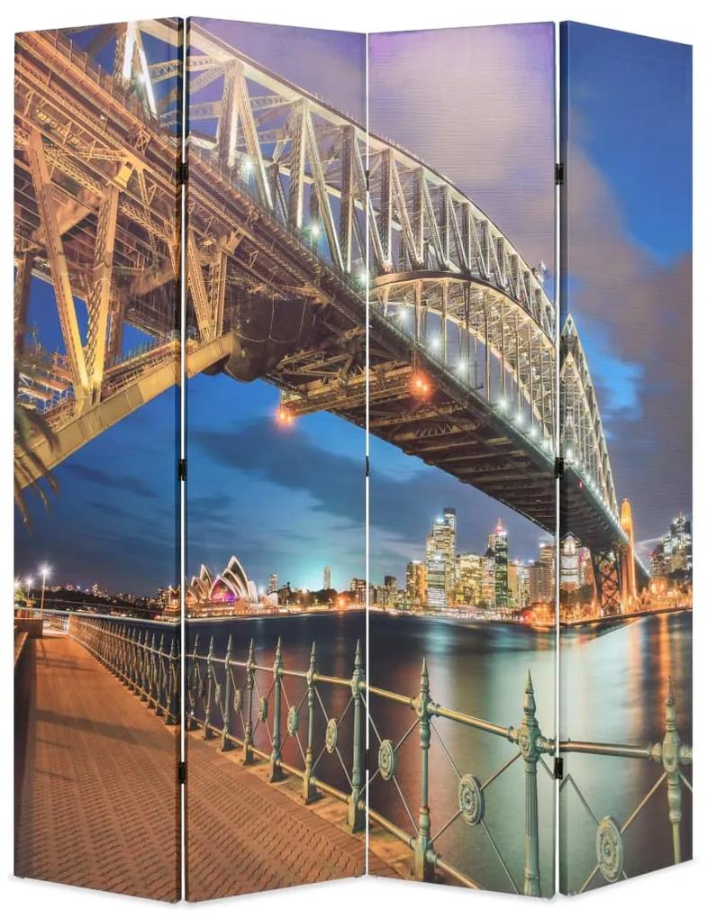245866 vidaXL Biombo dobrável estampa da ponte do porto de Sydney 160x170 cm