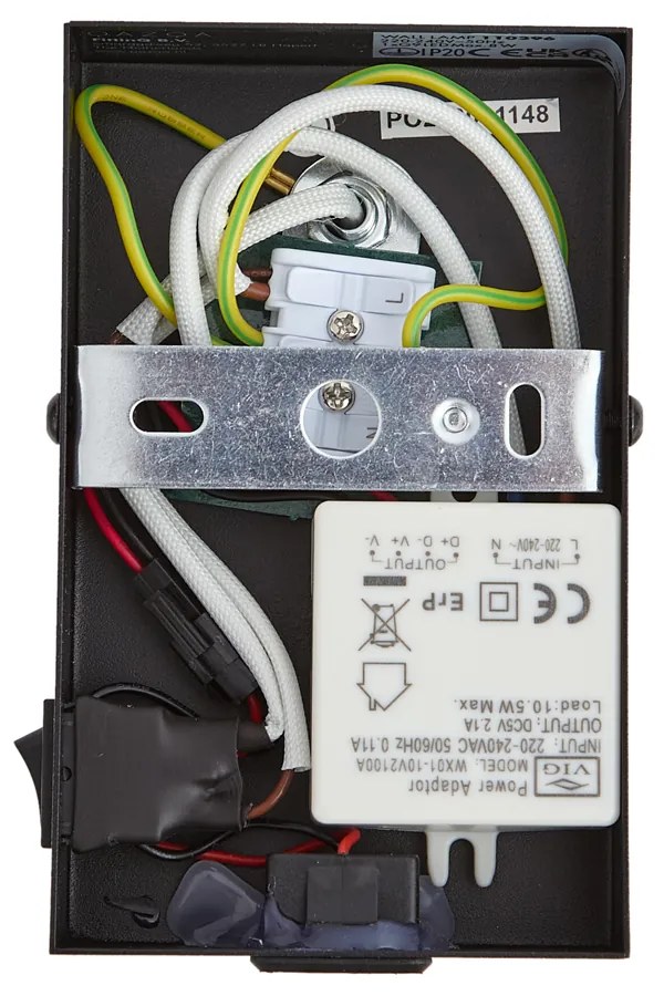 Candeeiro de parede moderno preto com bronze escuro ajustável com USB-C - Croft