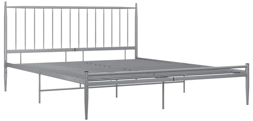 Estrutura de cama 200x200 cm metal cinzento