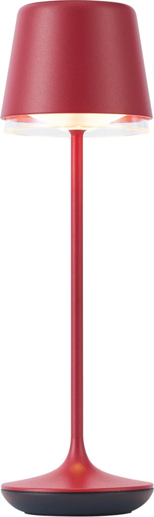 Candeeiro de mesa vermelho com LED IP65 recarregável com estação de carregamento - Treble