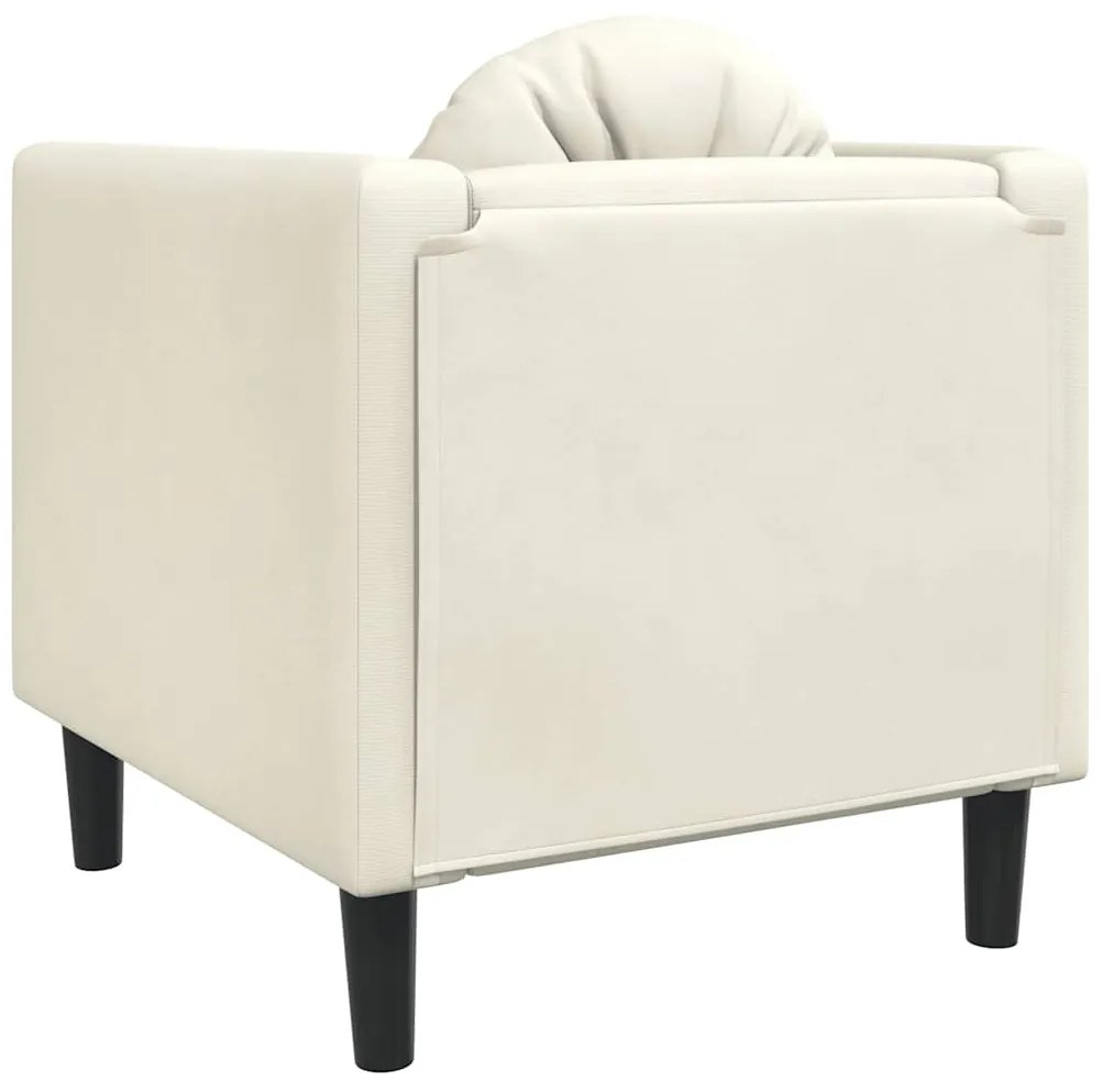 Poltrona com almofadão veludo cor creme