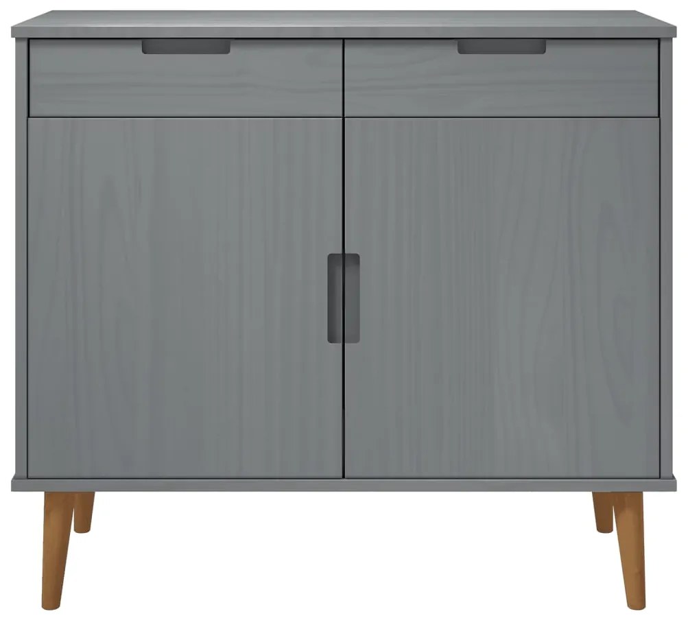 Armário Alto Eva em Pinho Maciço - Cinzento - Design Escandinavo