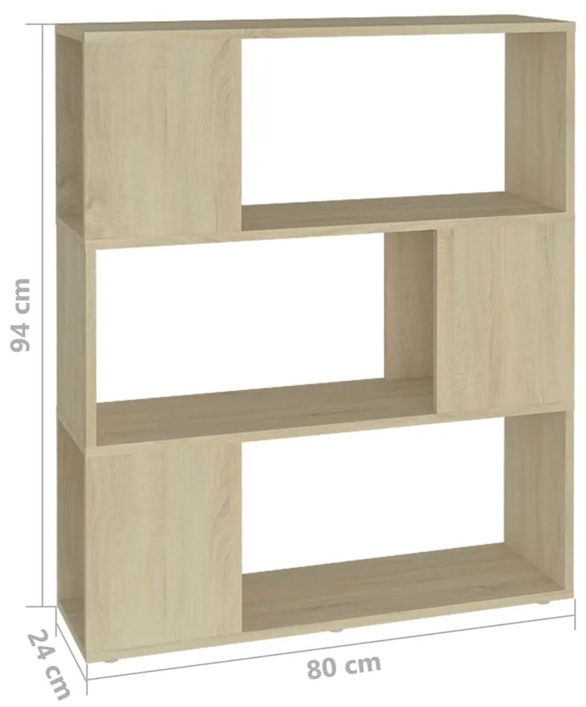 Estante/divisória 80x24x94 cm contraplacado carvalho sonoma