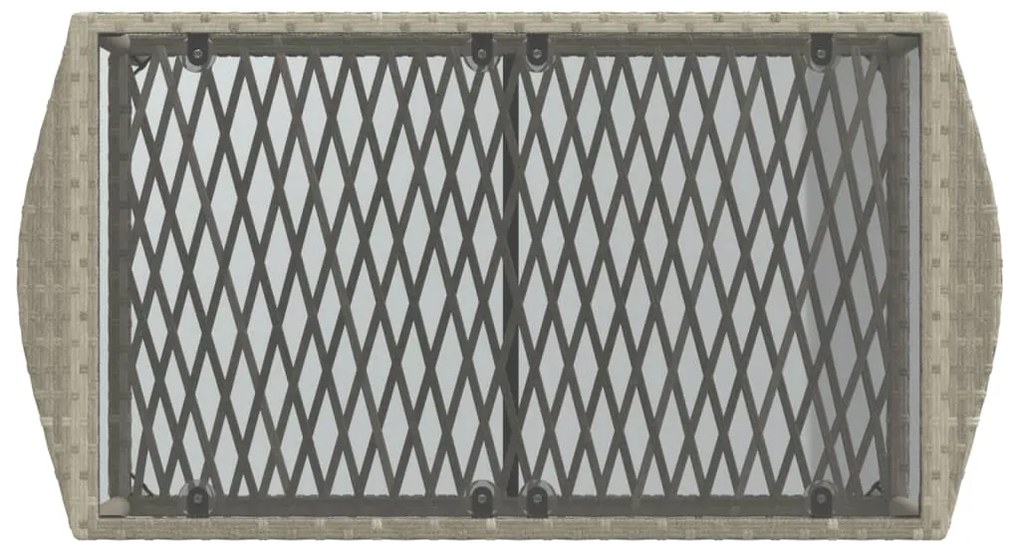 4 pcs conj. sofás jardim c/ almofadões vime PE cinzento-claro