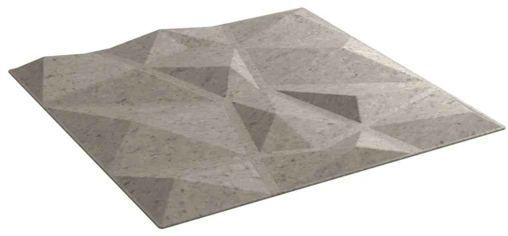 Painéis de parede 48pcs 50x50cm 12m² XPS diamante cinza-cimento