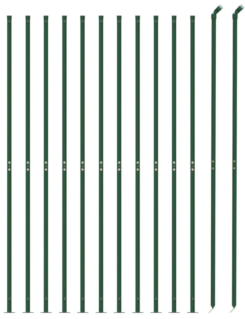 Cerca de malha de arame com flange 2,2x25 m verde
