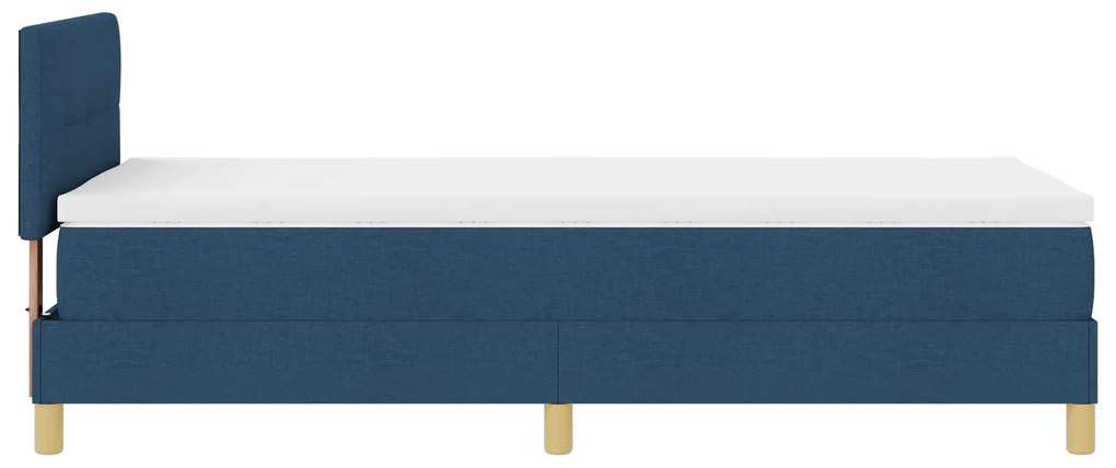 Cama Box Spring com Colchão Azul 90x200 cm Tecido