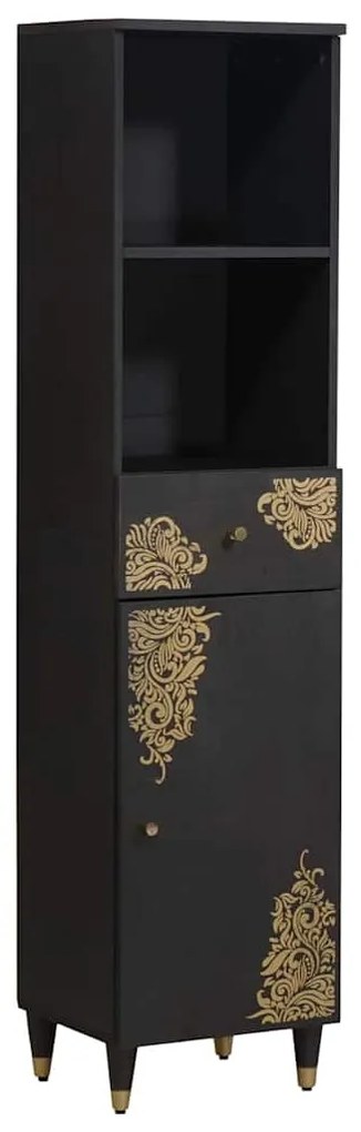 vidaXL Armário de Banheiro com gaveta Preto 38 x 33 x 160 cm