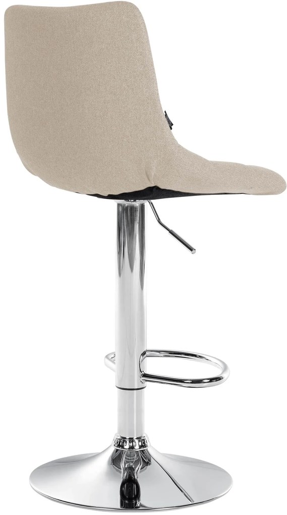 Conjunto de 2 bancos altos Jerry em tecido com estrutura cromada 87-108,5 x 43 x 46,5 cm Creme