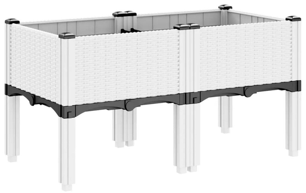 Vaso/floreira de jardim c/ pernas 80x40x42 cm PP branco