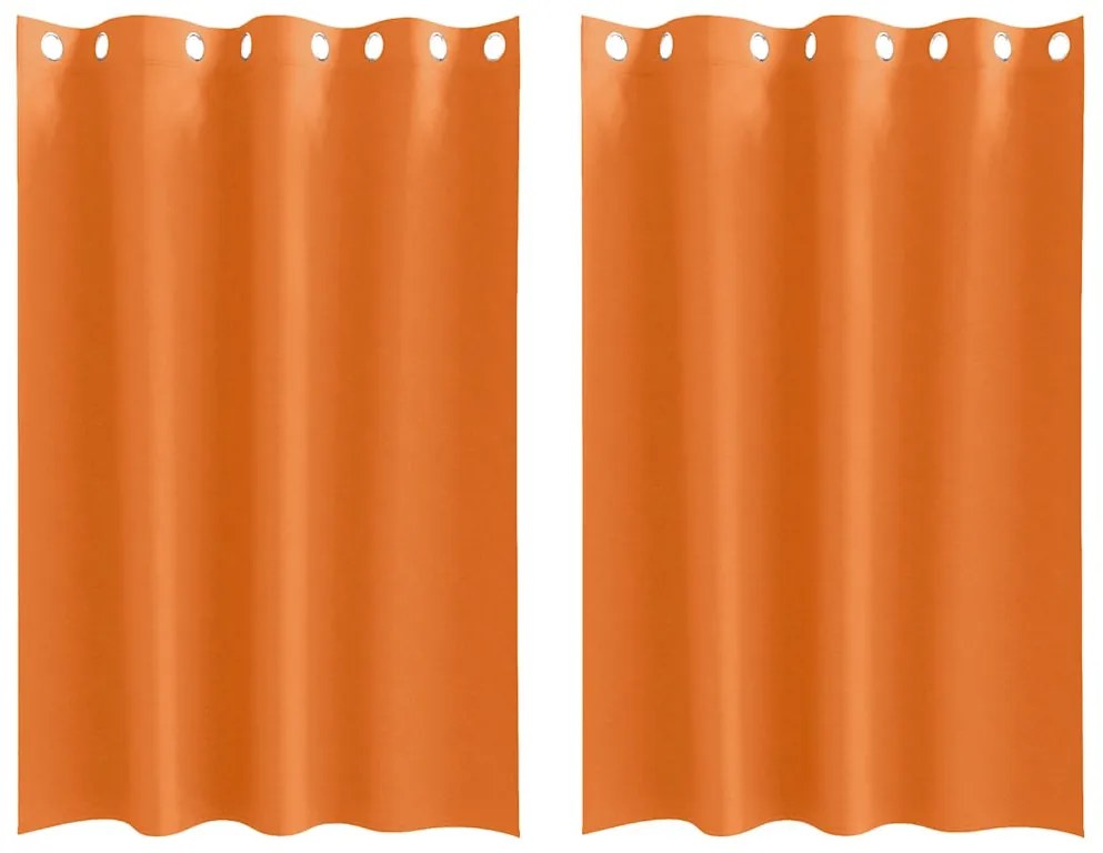 Cortinas 2 pcs Laranja Brilhante 175 x 140 cm Poliéster