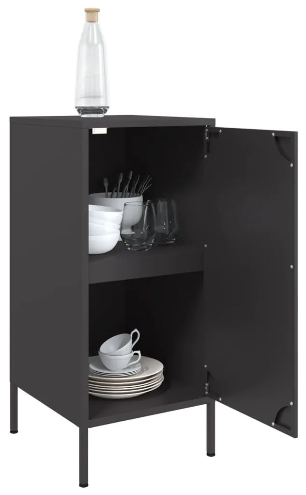 Aparadores 2 pcs 36x39x79 cm aço preto