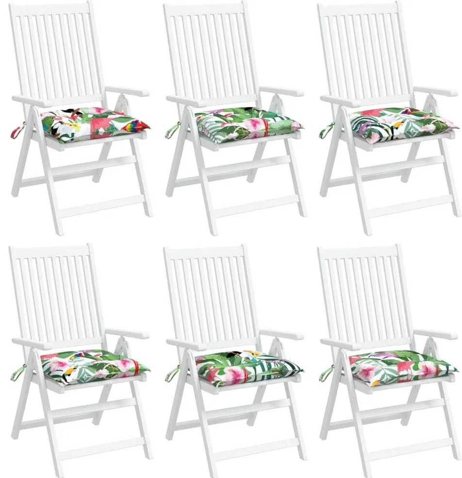 Almofadões para cadeira 6 pcs 40x40x7 cm tecido multicor