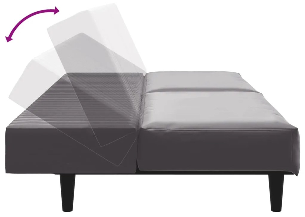 2 pcs conjunto de sofás couro artificial cinzento