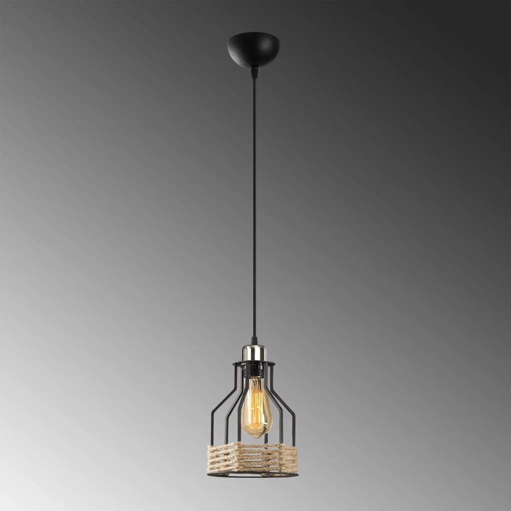 Candeeiro Fiko – Preto – 17 cm de Diâmetro, Altura Ajustável até 127 c