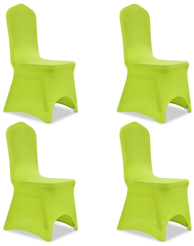 vidaXL Capa extensível para cadeira 4 pcs verde
