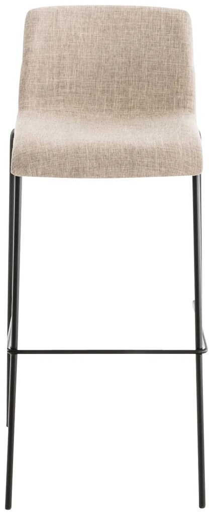 Conjunto de 2 bancos de bar Hoover em tecido e com estrutura preta 43 x 100 x 48 cm Creme
