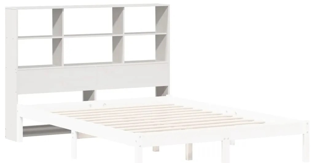 Cabeceira com arrumação 150 cm madeira de pinho maciça branco