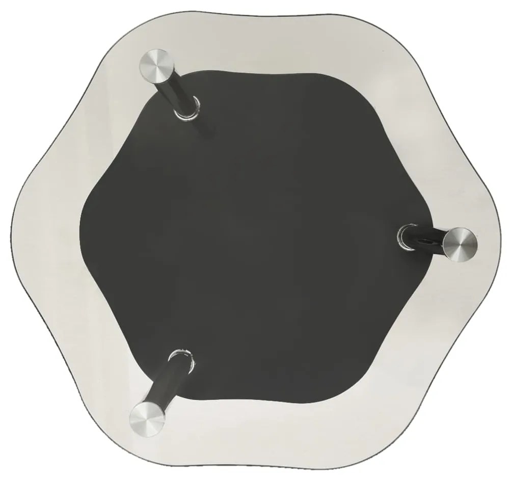 Mesa apoio 2 prateleiras 38x38x50cm vidro temp. transp./preto