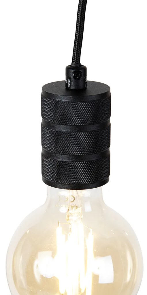 LED Sistema ferroviário inteligente preto 3 focos e candeeiro pendente monofásico - Cavalux Jeana Moderno