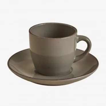 Pacote De 2 Xícaras De Café Em Grés Ronilena Com Pires, 22 Cl Cedro Castanho - Castanho - Sklum