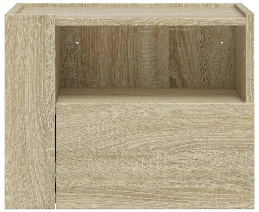 Mesas de cabeceira de parede 2 pcs 45x30x35 cm carvalho sonoma