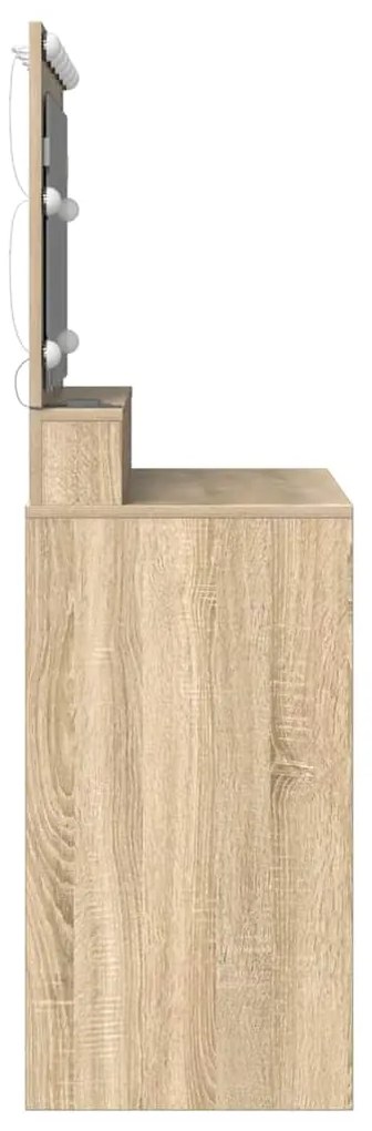 Mesa de Maquilhagem com Luzes LED Carvalho Sonoma 100x41x135 cm