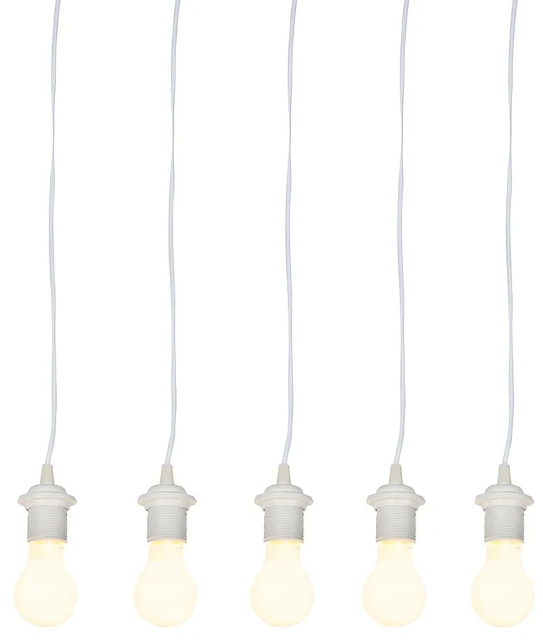 LED Conjunto móvel de 5 suportes de lâmpada brancos incl. lâmpadas A60 - Move Moderno