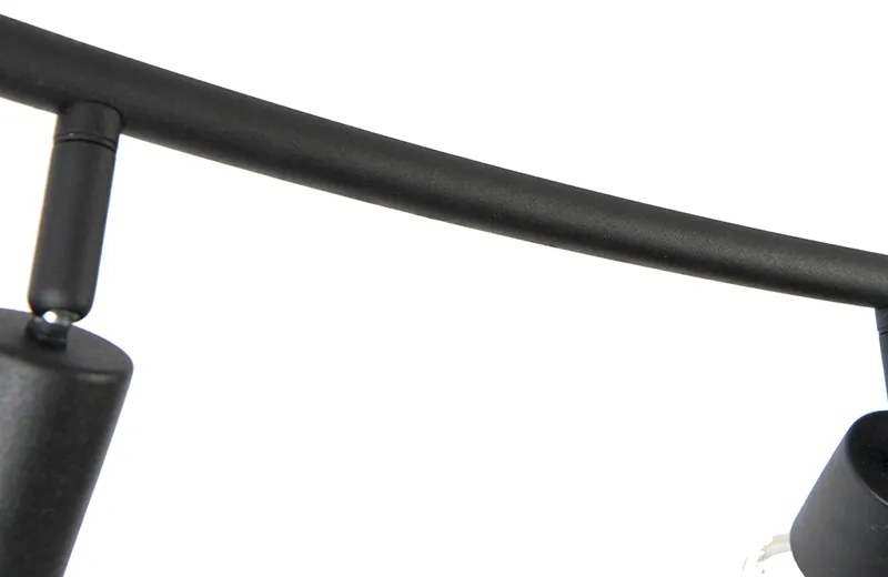 Projetores modernos curvos pretos 4 luzes - Jeany