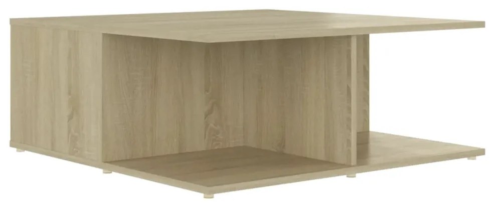 Mesa de Centro Vieira com 2 Gavetas - Carvalho/Branco - Design Nórdico