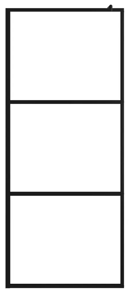 Divisória de chuveiro c/ vidro ESG transparente 90x195 cm preto