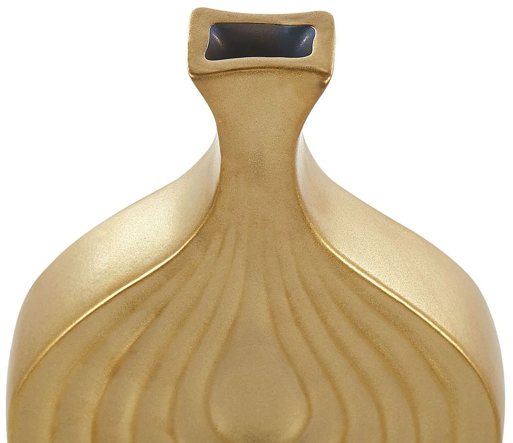 Vaso de cerâmica grés dourada 25 cm THAPSUS Beliani
