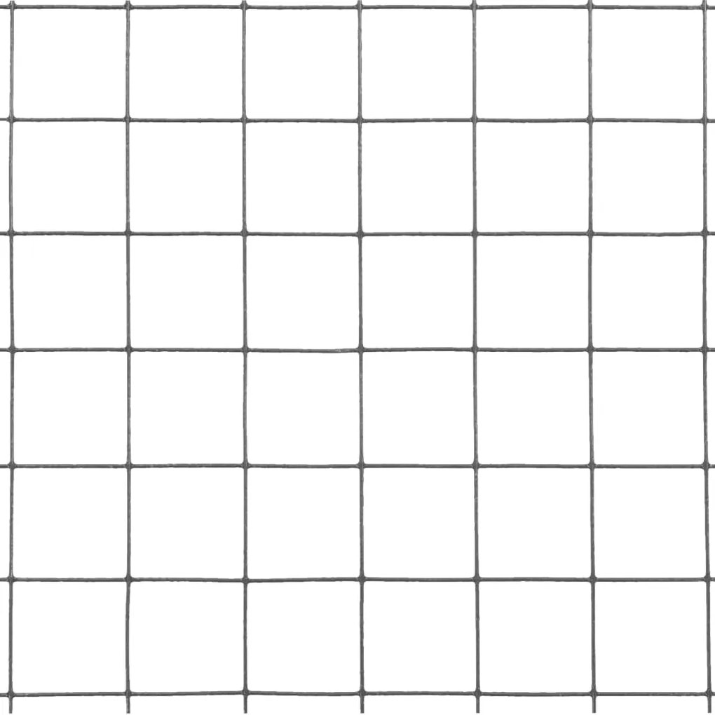 Cerca arame galinheiro 10x0,5m aço c/ revestimento PVC cinzento
